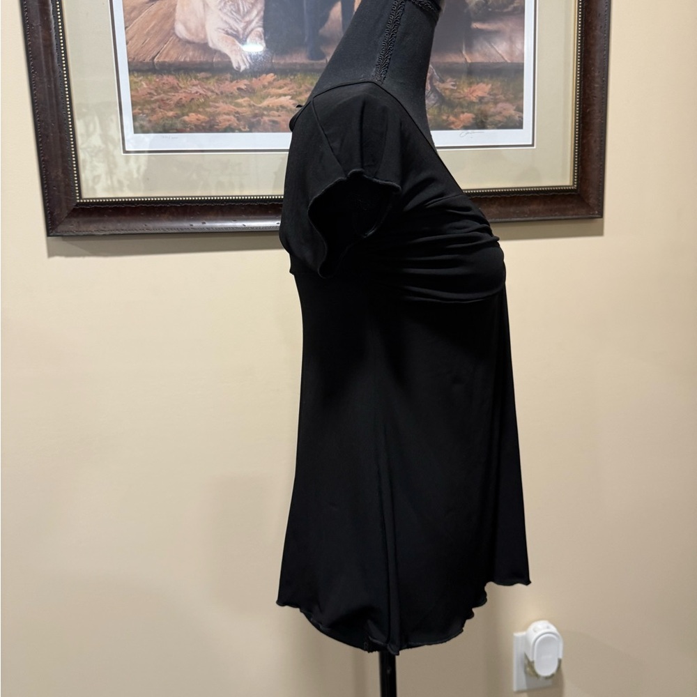 A. Byer Black Low V-Neck Blouse - Picture 3 of 7